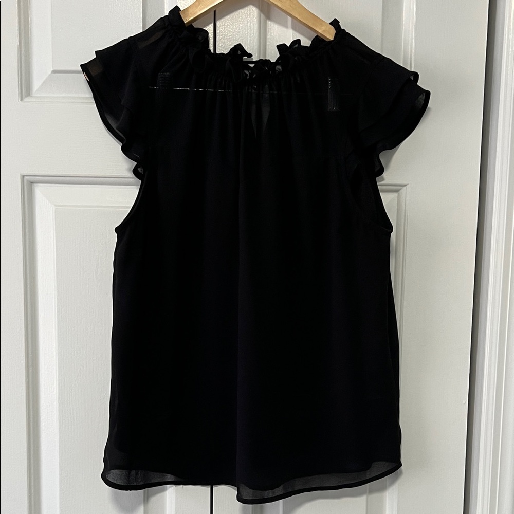 Monteau Black Ruffle Sleeve Blouse